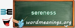 WordMeaning blackboard for sereness
